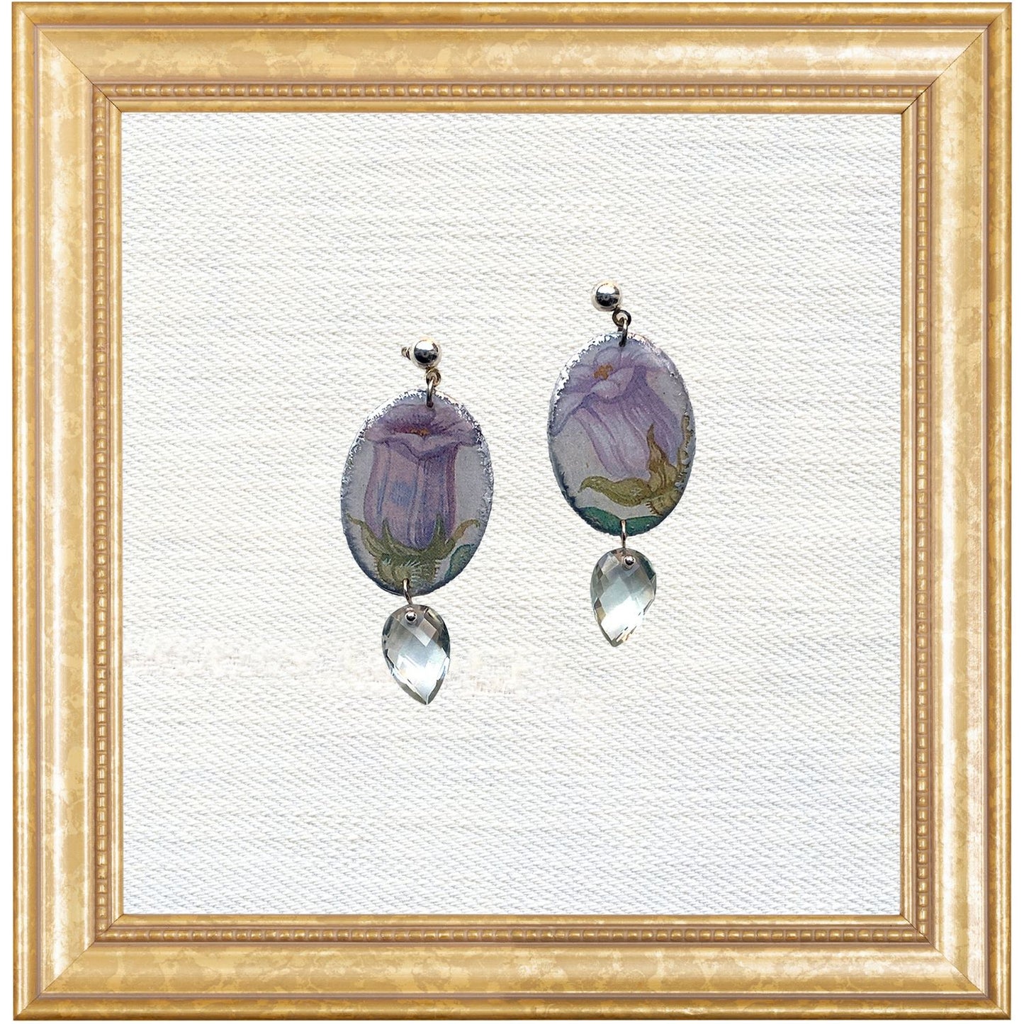 Canterbury Bells Victoria Dangle Studs with Green Amethyst