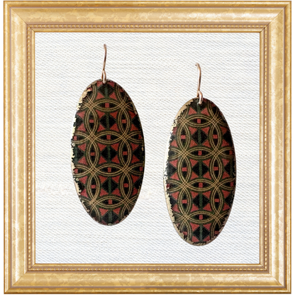 German Art Deco Shield Dangles