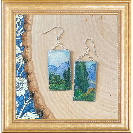 Chain Dangles - Vincent Van Gogh Wheat Fields with Cypress [2]