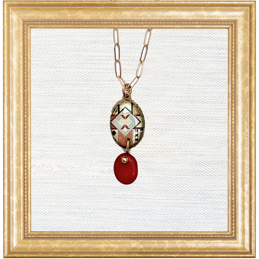 The Aubusson Collection Pixie Necklace with Coral