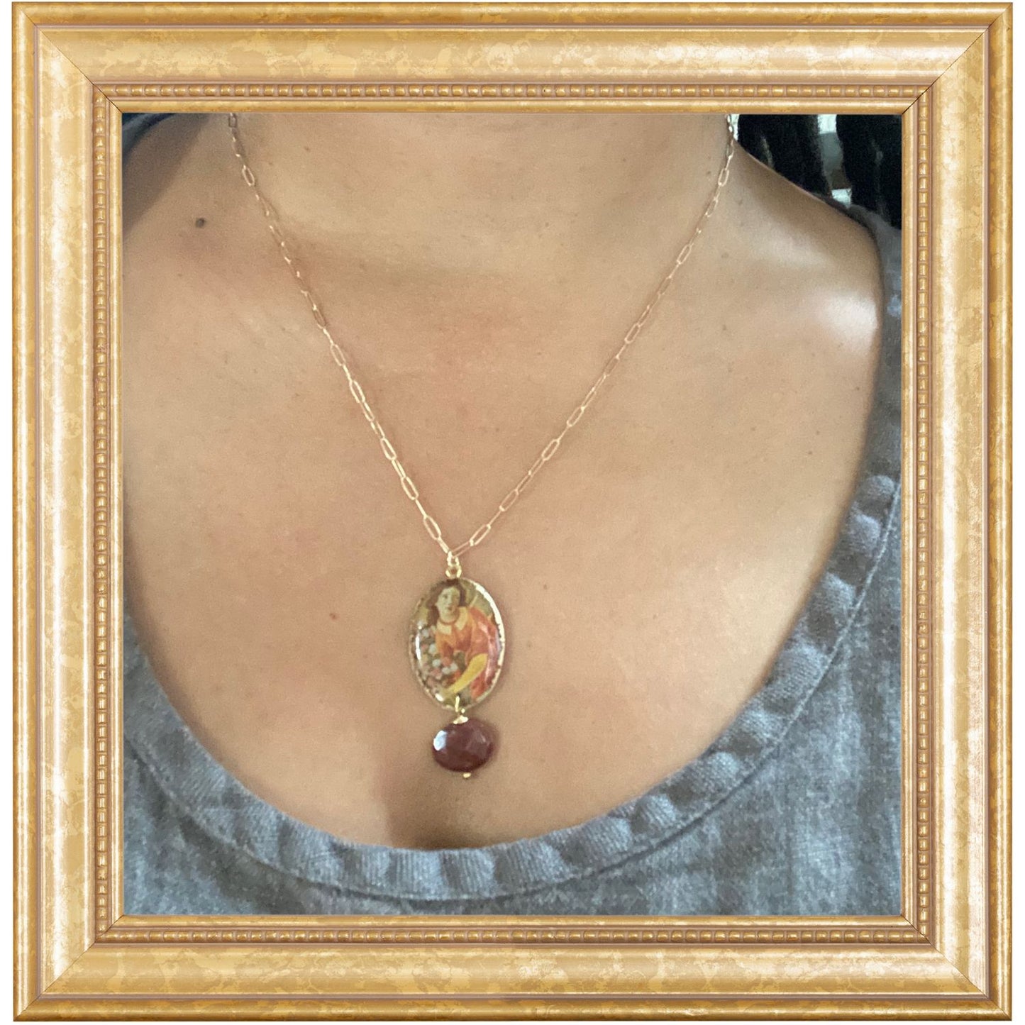 Botticelli San Marco Angel Victoria Necklace with Jasper