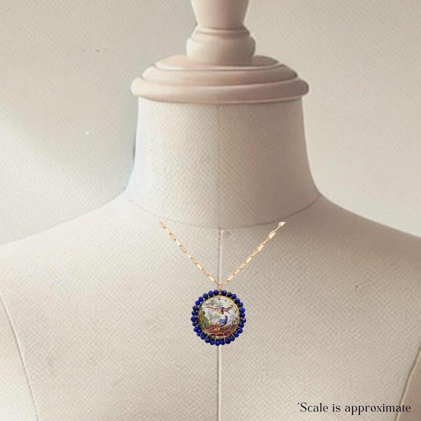 Lapis Songbird Stitched Bloom Necklace