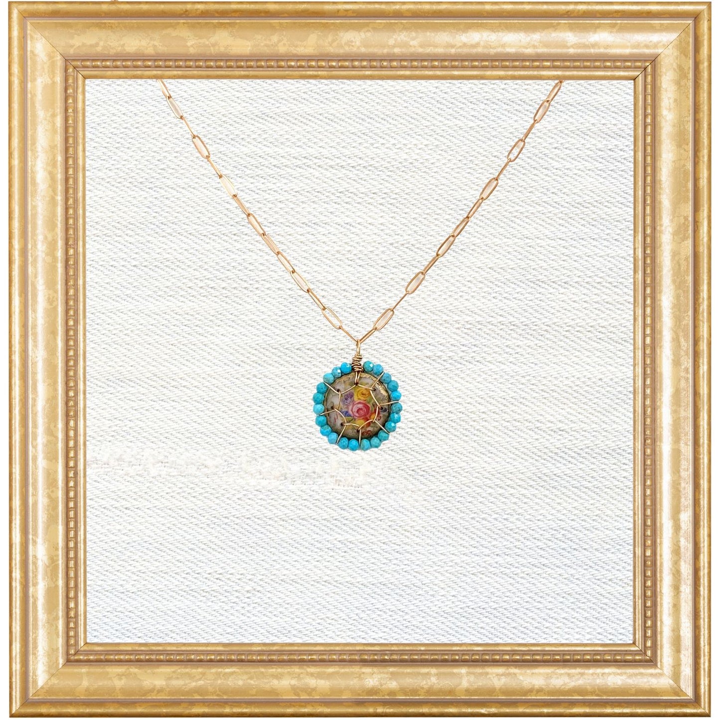 Floral Spray Dulcet Necklace with Turquoise