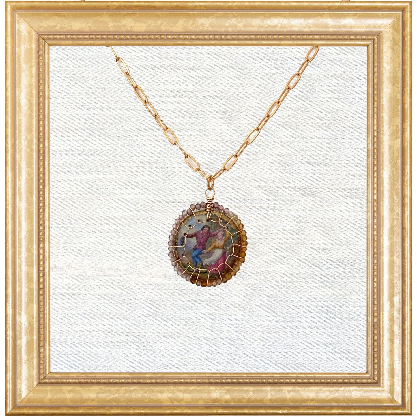 Romance of Spring Stitched Morgaine Necklace with Tourmaline