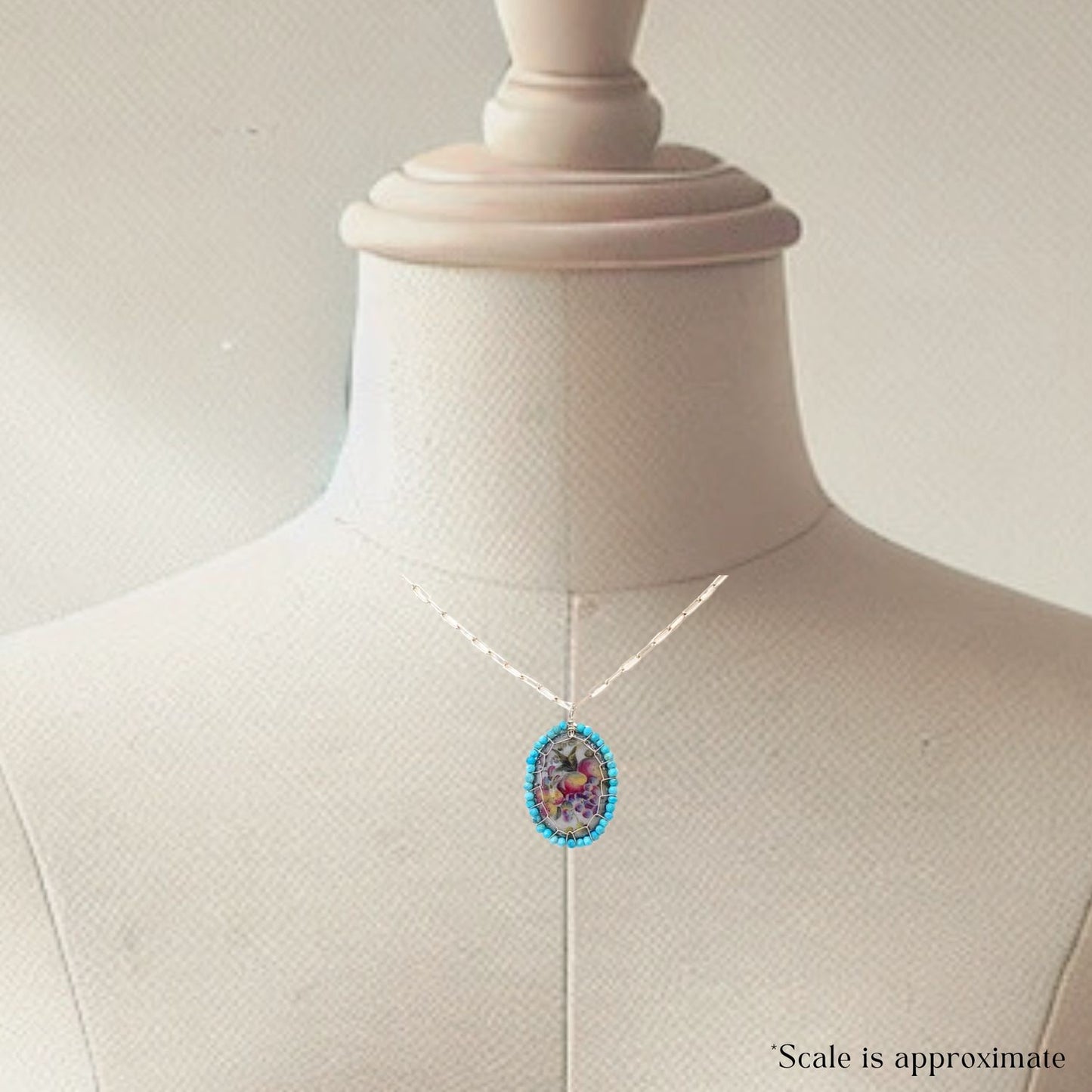 Blumenlied Stitched Victoria Necklace with Turquoise