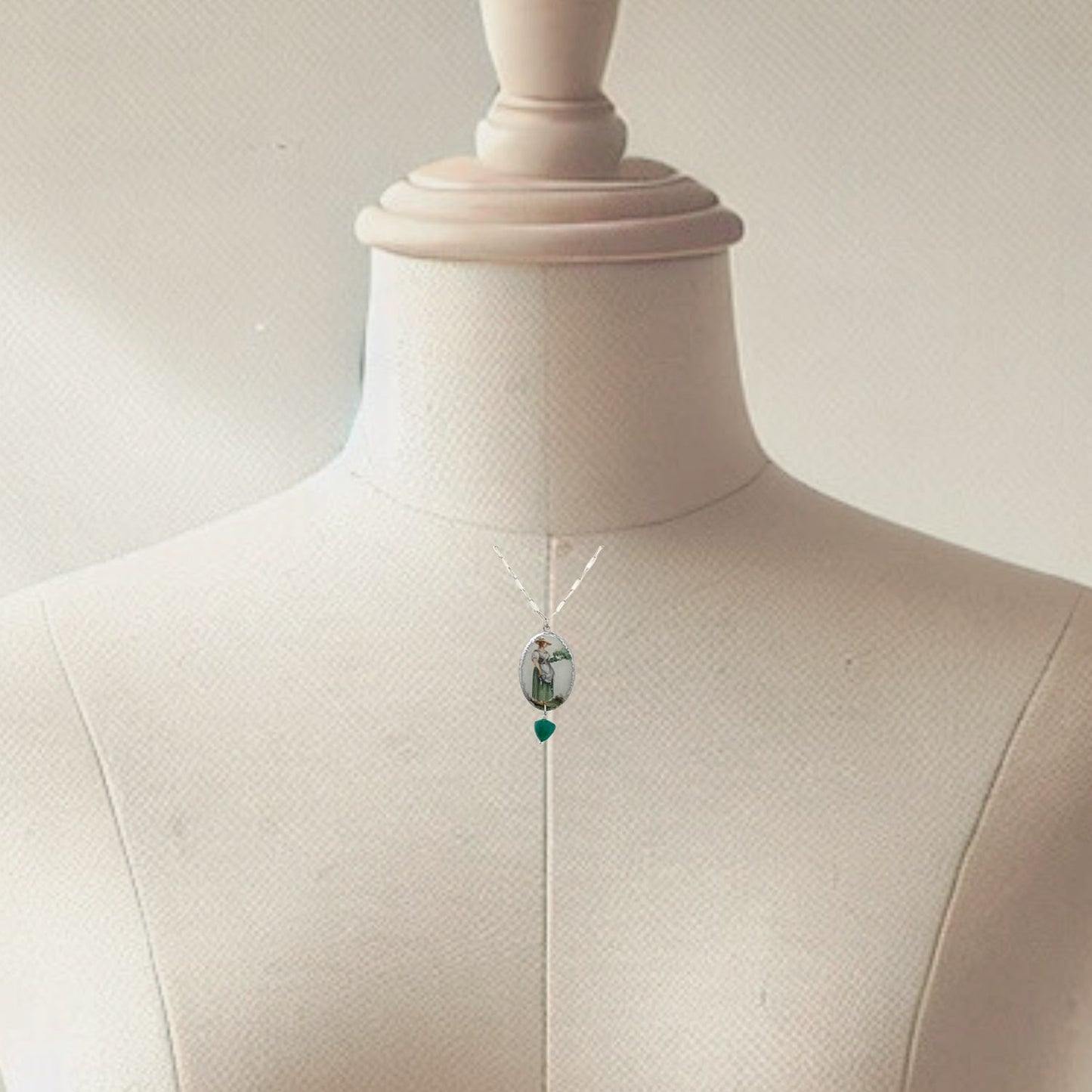 Lady of the Grove Victoria Necklace with Green Onyx