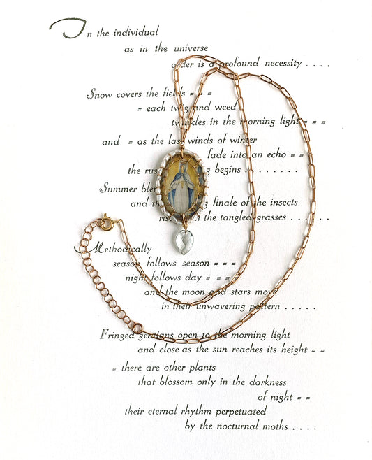 Virgin Mary Victoria Necklace with Pearls