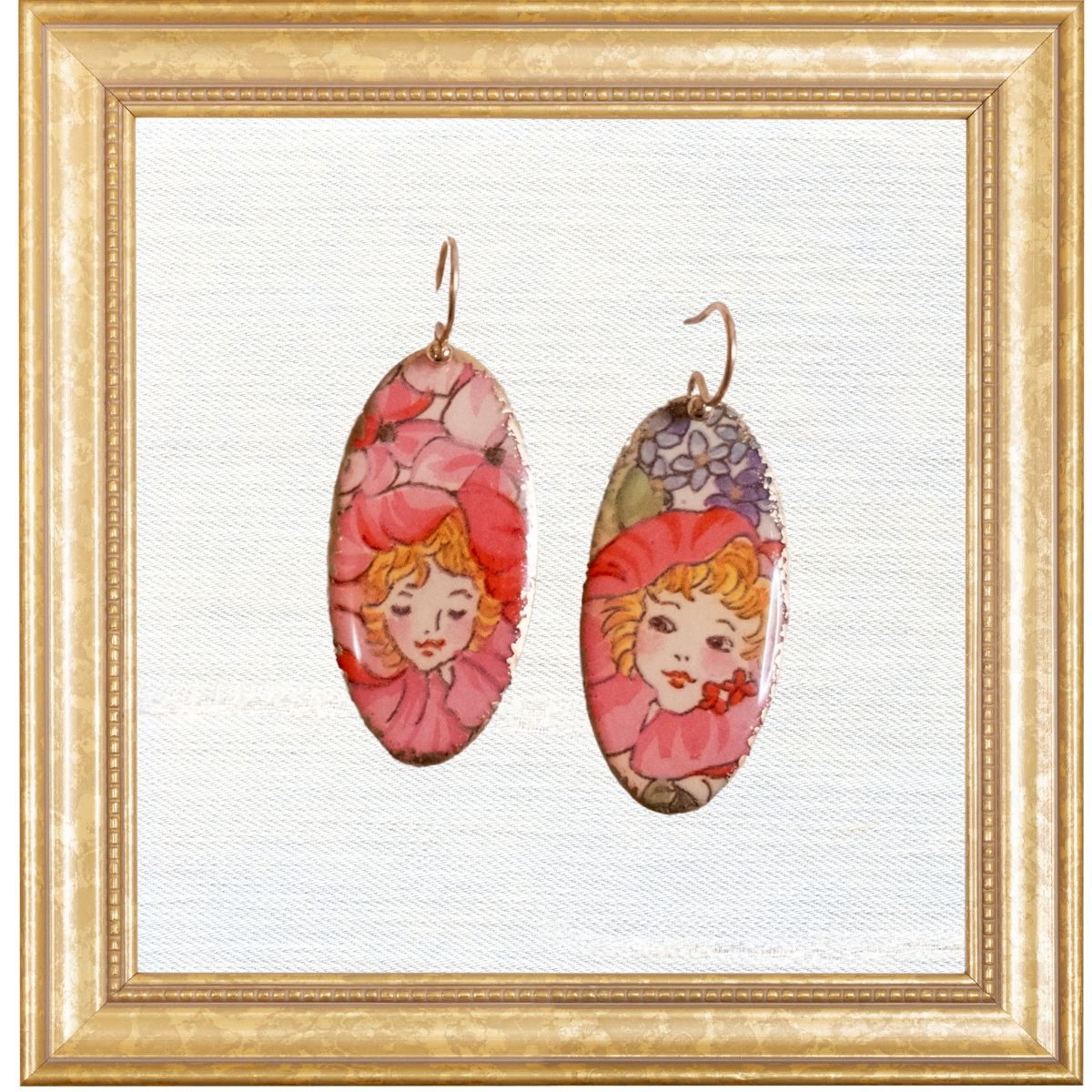 Pink Flower Faery Shield Dangles