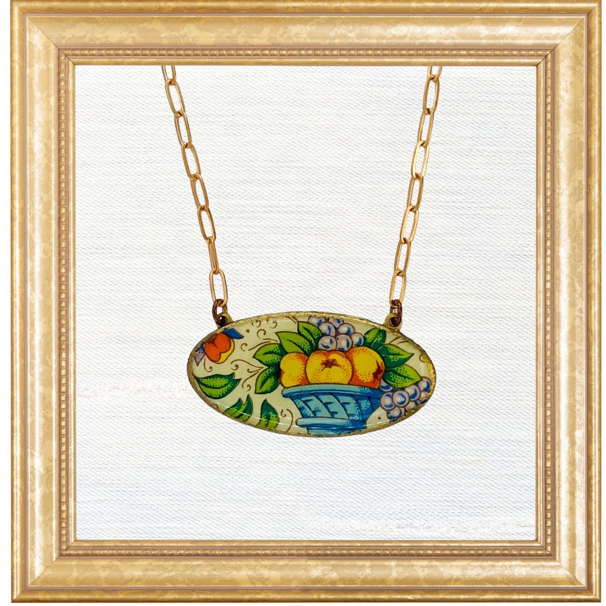 Florentine Fruits Shield Necklace